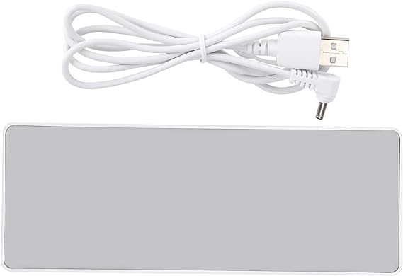 Ceas Electronic de Masa cu Lumina Led Alb, Temperatura, Alarma, Comanda Vocala, 2 Trepte de Lumina, 160 X 60 X 25 mm, Adaptor Inclus, Alb