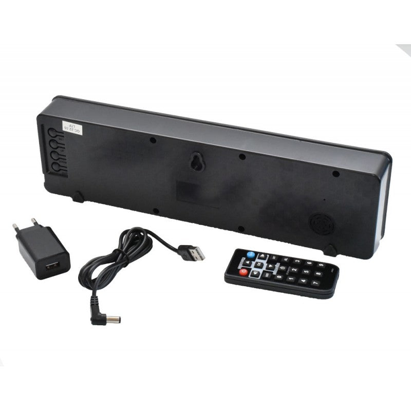Ceas Digital de Masa si de Perete cu Lumina Led Alb, Cronometru, Timer, Alarma, Luminozitate Adjustabila, 34x9cm