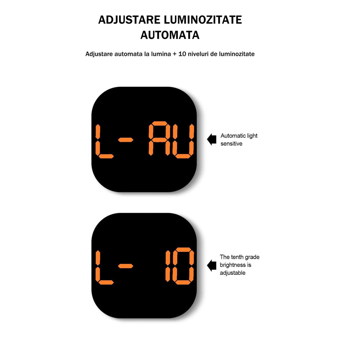 Ceas Digital de Masa si de Perete cu Lumina Led RGB, Calendar, Cronometru, Temperatura, Alarma, Termometru, Functie Snooze, Luminozitate Adjustabila, 32x32cm