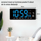 Ceas Digital de Masa si de Perete cu Lumina Led Albastru, Tehnologie LED Fara Umbre, Calendar, Temperatura, Alarma, Functie Snooze, Luminozitate Adjustabila, 36x16cm