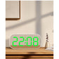 Ceas Digital de Masa cu Led Verde, Stil Oglinda Oval, Alarma, Ecran LED, 5 Niveluri de Luminozitate, Adaptor Inclus, Negru