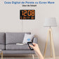 Ceas Digital de Masa si de Perete cu Lumina Led Portocaliu, Calendar, Temperatura, Alarma, Termometru, Functie Snooze, Luminozitate Adjustabila, 25x16cm