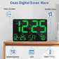 Ceas Digital de Masa si de Perete cu Lumina Led Verde, Calendar, Temperatura, Alarma, Termometru, Functie Snooze, Luminozitate Adjustabila, 25x16cm